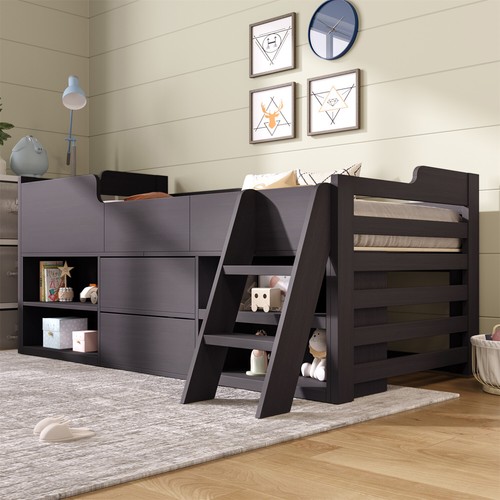 Kids wooden cabin - cabin, bed