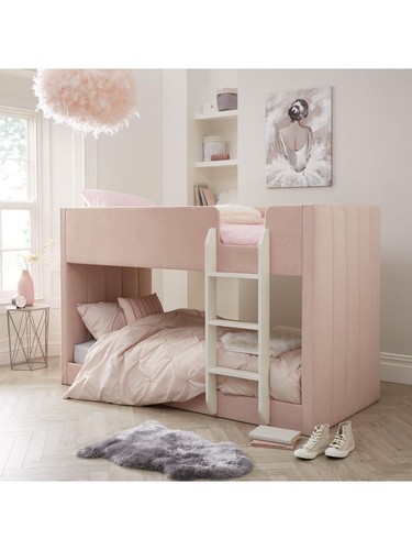 Panelled velvet bunk pink - bunk,