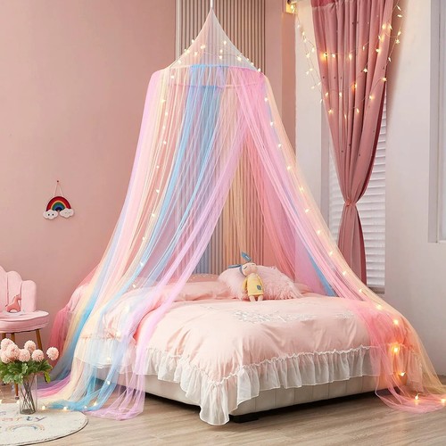 Rainbow princess bed canopy - bed,