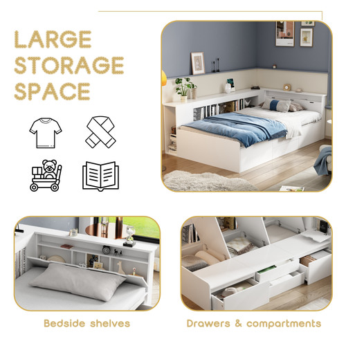 Single bed with - bed, drawers