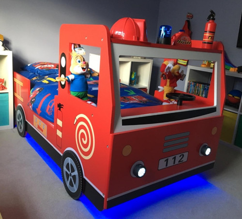 Fire truck bed - kids, red