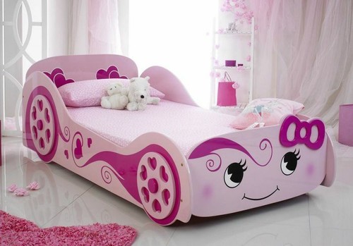 Pink girls single - single, bed